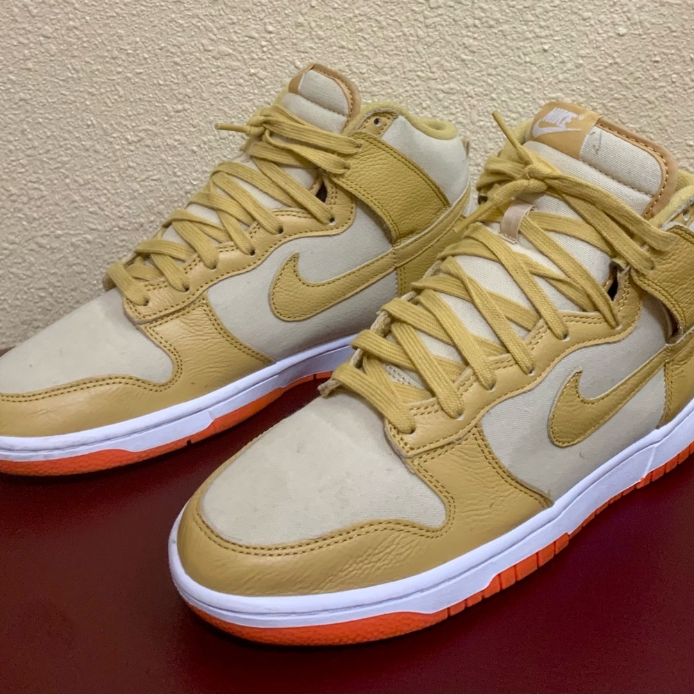 Nike Dunk High Retro Premium in the "Wheat Gold"